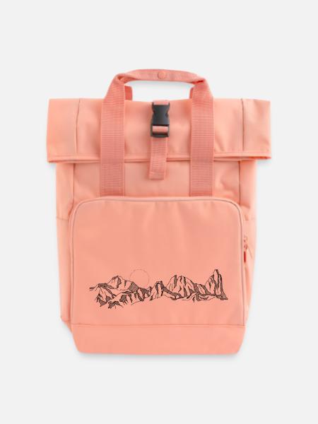 Montagnes - Sac à dos Roll Top à deux anses - rose liberty