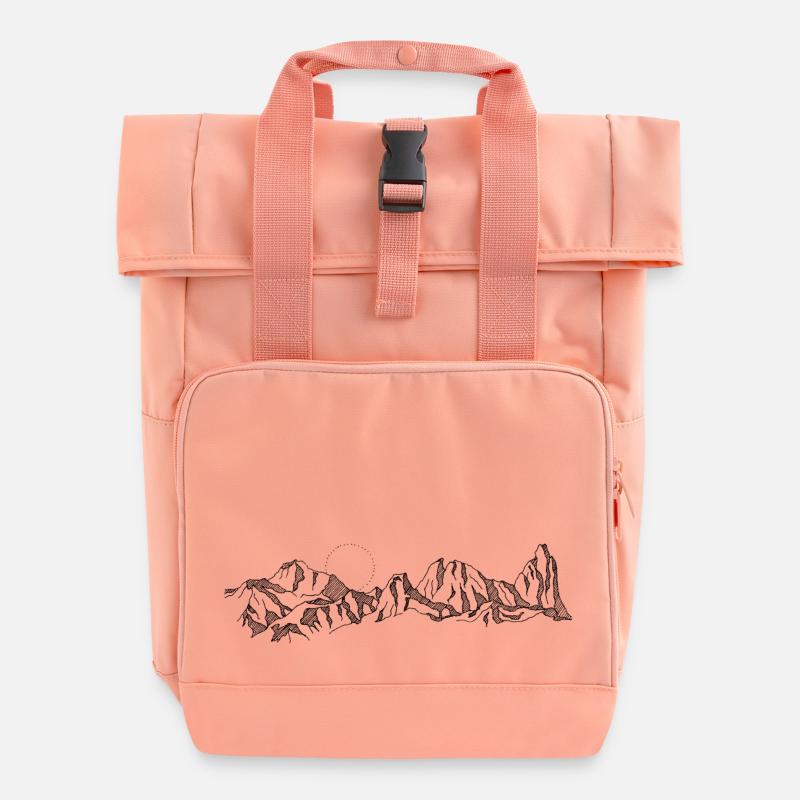 Berge - Rolltop Rucksack mit zwei Griffen - Chintzrosa