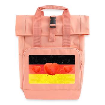 Germany Flag with Poppy - Roll Top Backpack with Two Handles - chintz rose - Front