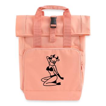 Pin-up vache / vache / Vache /-Vaca /-Vacca /-Koe - Sac à dos Roll Top à deux anses - rose liberty - Devant