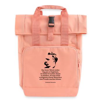 Nietzsche: La meilleure façon tous les jours bon pour mendier - Sac à dos Roll Top à deux anses - rose liberty - Devant