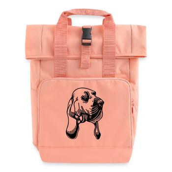 Bloodhound - Hunderasse - Rolltop Rucksack mit zwei Griffen - Chintzrosa - Vorne