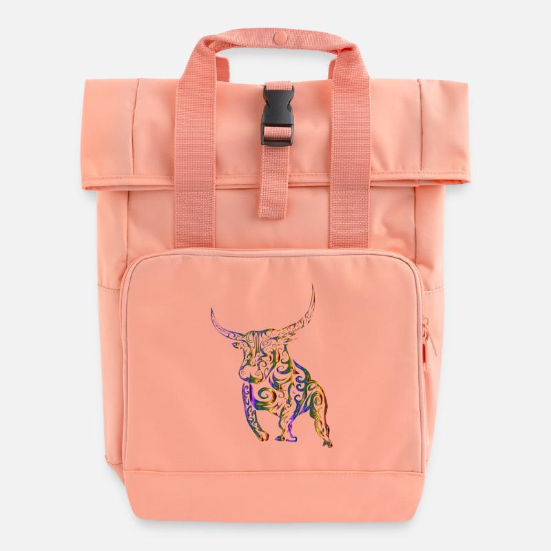 The colorful cop - Roll Top Backpack with Two Handles - chintz rose