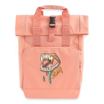 swag Gebiss mit Goldzahn - Rolltop Rucksack mit zwei Griffen - Chintzrosa - Vorne