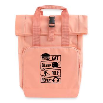 Eat Sleep Pole Dance Repeat - Poledance Tanzen - Rolltop Rucksack mit zwei Griffen - Chintzrosa - Vorne