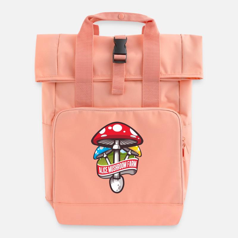 alice mushroom farm - Roll Top Backpack with Two Handles - chintz rose