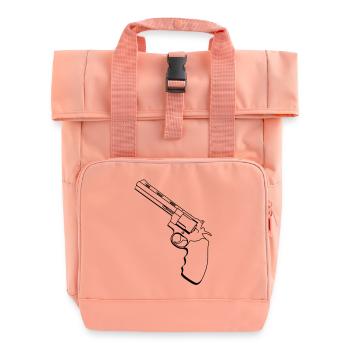 Revolver / Pistole - Rolltop Rucksack mit zwei Griffen - Chintzrosa - Vorne