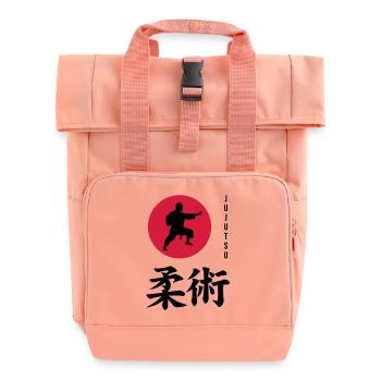 Jujutsu Jiu Jitsu Jiujitsu Ju-jitsu Jiu-jitsu - Roll Top Backpack with Two Handles - chintz rose - Front