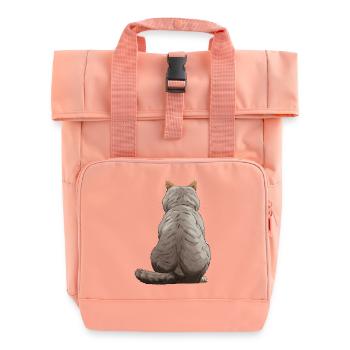 British Shorthair - Roll Top Backpack with Two Handles - chintz rose - Front
