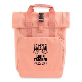 Latein - Rolltop Rucksack mit zwei Griffen - Chintzrosa - Vorne