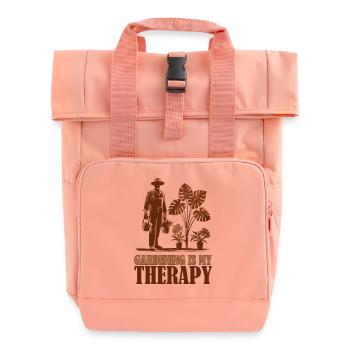 Gartenarbeit ist meine Therapie - Rolltop Rucksack mit zwei Griffen - Chintzrosa - Vorne