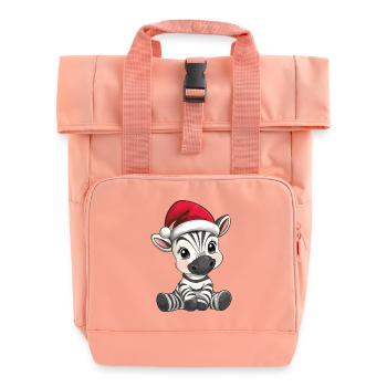 Zebra Weihnachten Süß Niedlich Xmas Weihnachtlich - Rolltop Rucksack mit zwei Griffen - Chintzrosa - Vorne