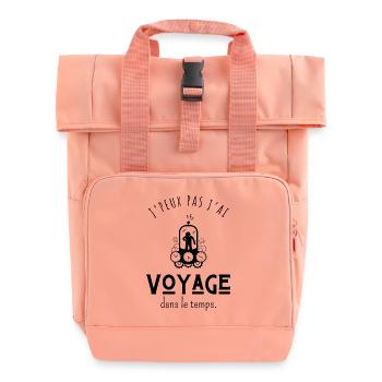 I Can't I reist zurück in die Vergangenheit - Humor - Rolltop Rucksack mit zwei Griffen - Chintzrosa - Vorne