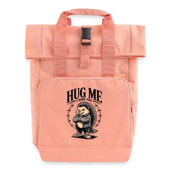 Umarme mich, ich fordere dich heraus, Igel - Rolltop Rucksack mit zwei Griffen - Chintzrosa - Vorne