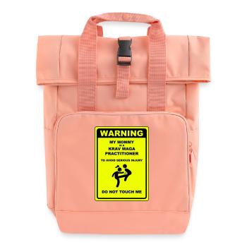Warnung! Mama macht Krav Maga! - Rolltop Rucksack mit zwei Griffen - Chintzrosa - Vorne