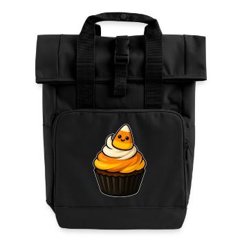 CandyCorn Cupcake Charme - Rolltop Rucksack mit zwei Griffen - Schwarz - Vorne