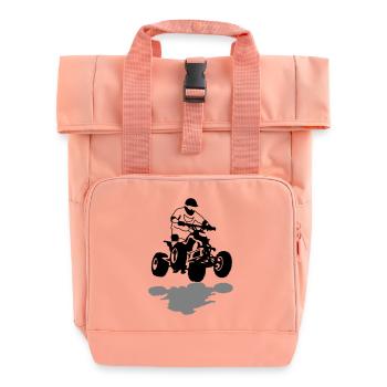 quad bike - Roll Top Backpack with Two Handles - chintz rose - Front