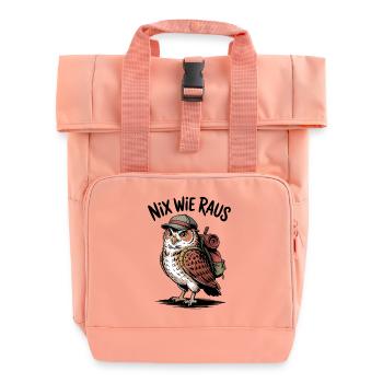 WanderEule Backpack-Abenteuer - Rolltop Rucksack mit zwei Griffen - Chintzrosa - Vorne