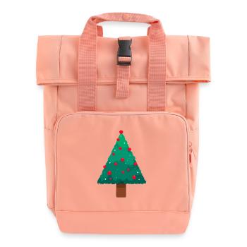 Christmas Tree - Roll Top Backpack with Two Handles - chintz rose - Front