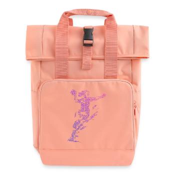 Iconic handball motif for women - Roll Top Backpack with Two Handles - chintz rose - Front