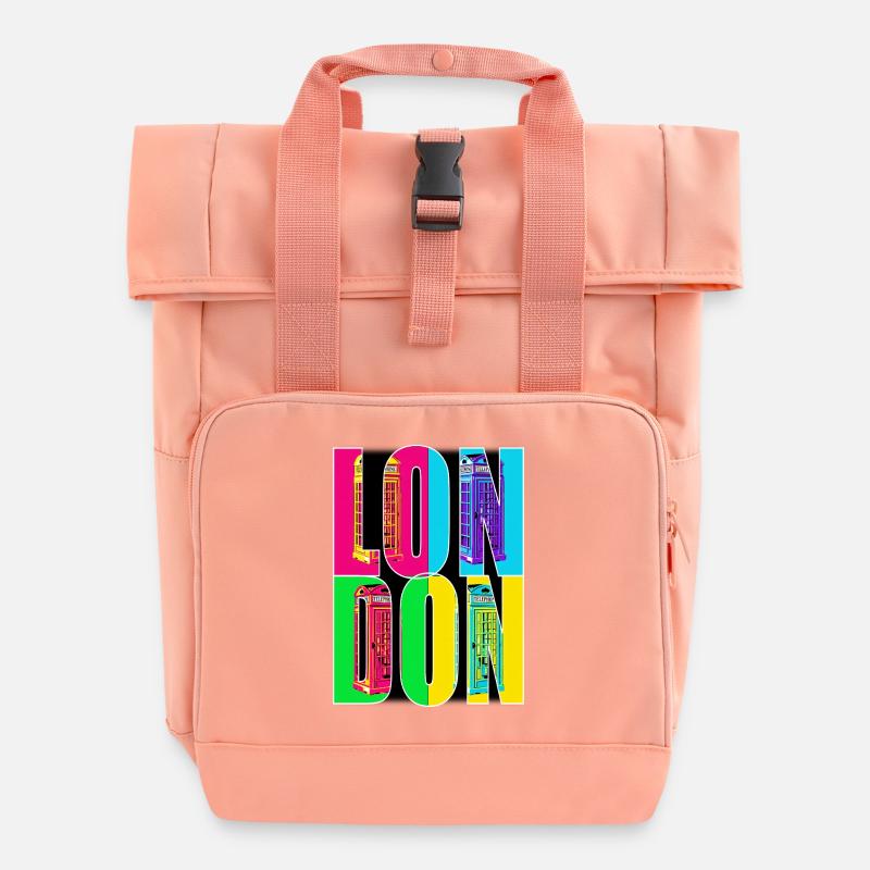 LONDON1999 - Roll Top Backpack with Two Handles - chintz rose