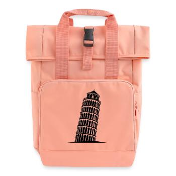 Schiefer Turm von Pisa - Rolltop Rucksack mit zwei Griffen - Chintzrosa - Vorne