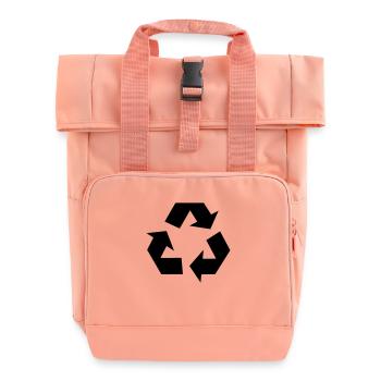 recycle environment - Roll Top Backpack with Two Handles - chintz rose - Front