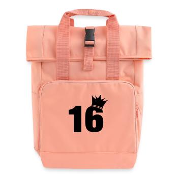 16_krone_f1 - Roll Top Backpack with Two Handles - chintz rose - Front