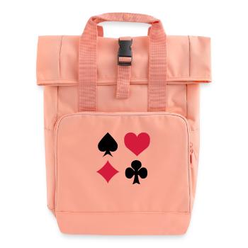love_jeu_carte - Roll Top Backpack with Two Handles - chintz rose - Front