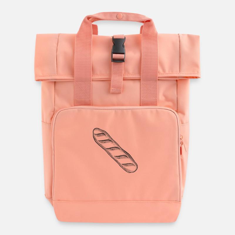 Baguette design - Roll Top Backpack with Two Handles - chintz rose