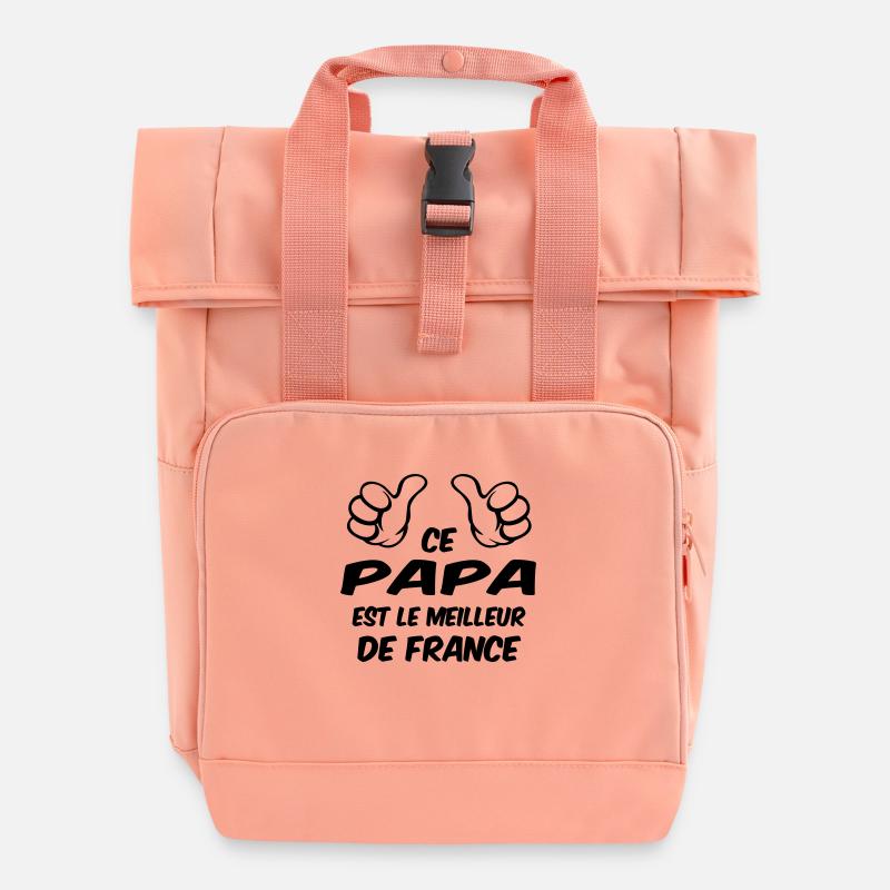 Bester Vater in Frankreich - Rolltop Rucksack mit zwei Griffen - Chintzrosa