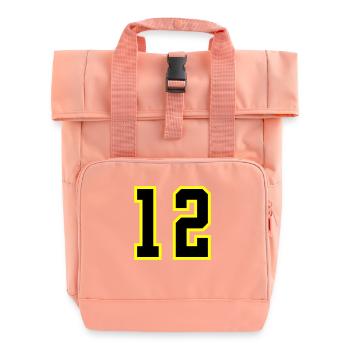 12 Zahl Trikot - Rolltop Rucksack mit zwei Griffen - Chintzrosa - Vorne
