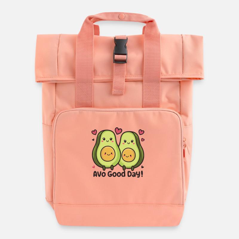 Avocado - Roll Top Backpack with Two Handles - chintz rose