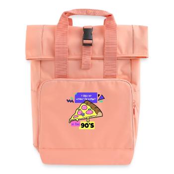 I grew up without the internet in the 90's - Roll Top Backpack with Two Handles - chintz rose - Front