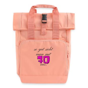 70. Geburtstag - Rolltop Rucksack mit zwei Griffen - Chintzrosa - Vorne