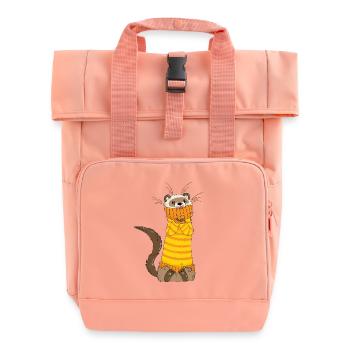Frettchen - Rolltop Rucksack mit zwei Griffen - Chintzrosa - Vorne