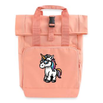 Licorne Bande dessinée cool - Sac à dos Roll Top à deux anses - rose liberty - Devant