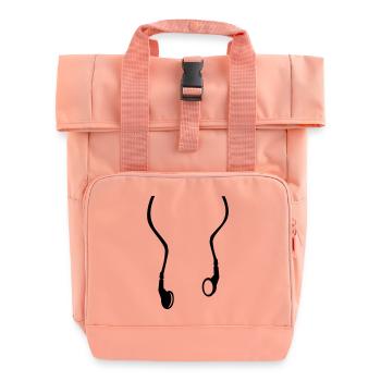Kopfhörer - Rolltop Rucksack mit zwei Griffen - Chintzrosa - Vorne