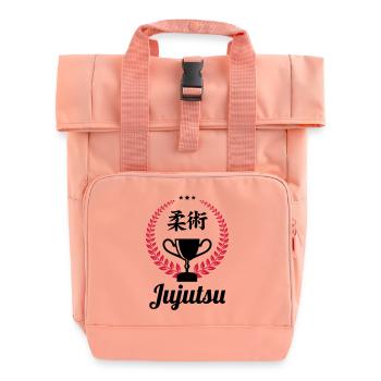 Jujutsu Jiu Jitsu Jiujitsu Ju-jitsu Jiu-jitsu - Roll Top Backpack with Two Handles - chintz rose - Front