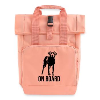 Dog On Board - Rolltop Rucksack mit zwei Griffen - Chintzrosa - Vorne