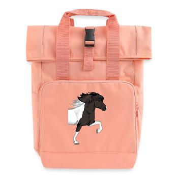 Big Side-Tölter Islandpferd – Rappchecke - Roll Top Backpack with Two Handles - chintz rose - Front