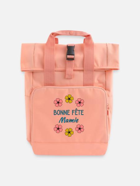 OMA - Rolltop Rucksack mit zwei Griffen - Chintzrosa