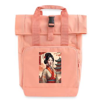 Asia Asian Japanese Beautiful Wife Japan - Roll Top Backpack with Two Handles - chintz rose - Front