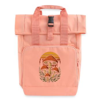 Waldpilze im Retro-Stil – Natur Illustration - Rolltop Rucksack mit zwei Griffen - Chintzrosa - Vorne