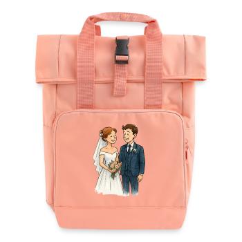 ehepaar-comic - Rolltop Rucksack mit zwei Griffen - Chintzrosa - Vorne