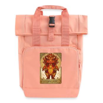 Autumn Monsters of Foliage - Roll Top Backpack with Two Handles - chintz rose - Front