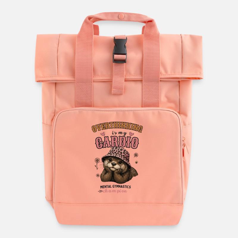 Repenser à la réalité, c’est mon cardio loutre - Sac à dos Roll Top à deux anses - rose liberty