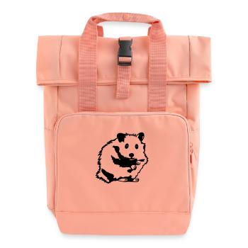 sitting Hamster - Roll Top Backpack with Two Handles - chintz rose - Front