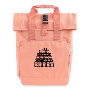 FREE PARTY IS NOT A CRIME - SOUND SYSTEM - Rolltop Rucksack mit zwei Griffen - Chintzrosa - Vorne