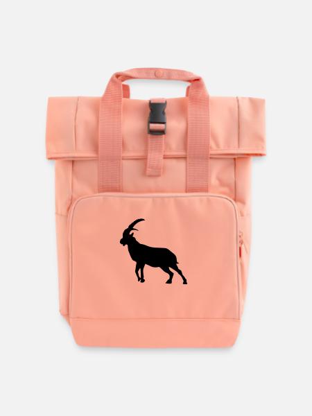 steinbock steinbock silhouette tier berg - Rolltop Rucksack mit zwei Griffen - Chintzrosa